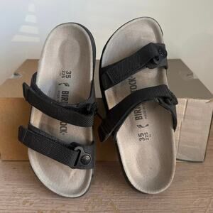Birkenstock Sahara Futura Double Strap Black Women Sandals- SZ 4